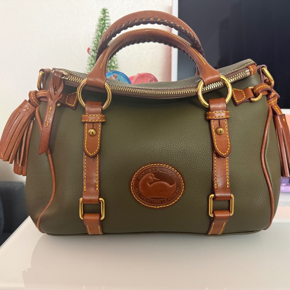 Dooney and Bourke All weather leather satchel in Olive